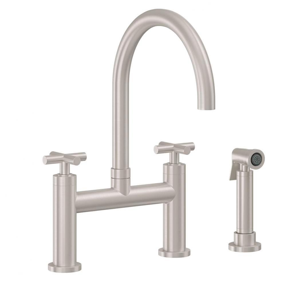 Bridge Kitchen Faucet with Sidespray - Arc Spout