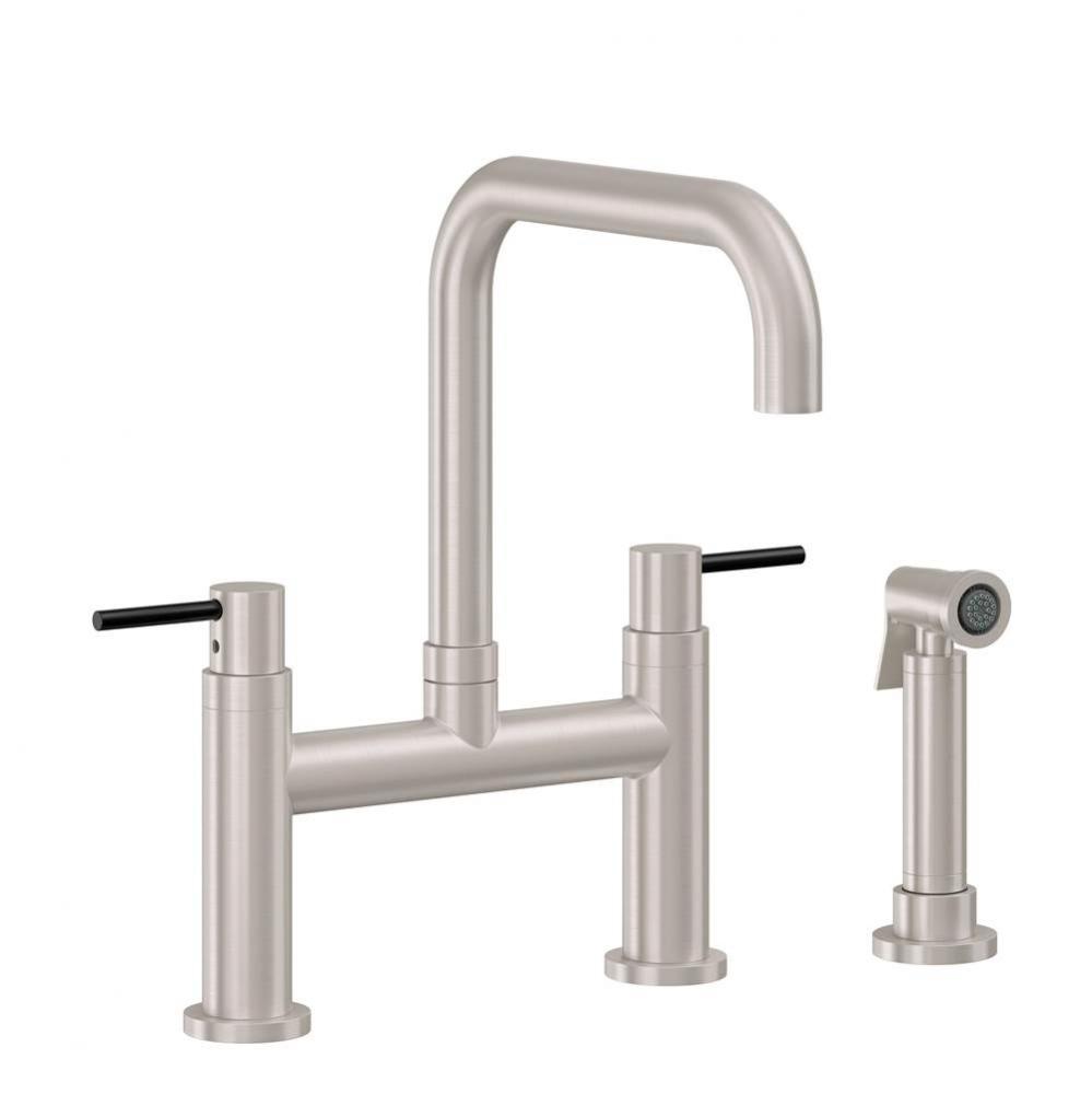 Bridge Kitchen Faucet with Sidespray - Quad Spout