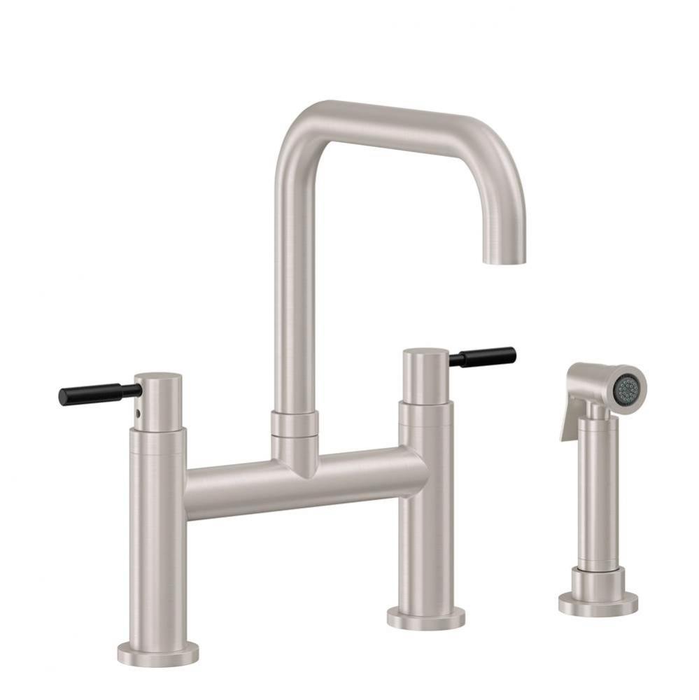 Bridge Kitchen Faucet with Sidespray - Quad Spout