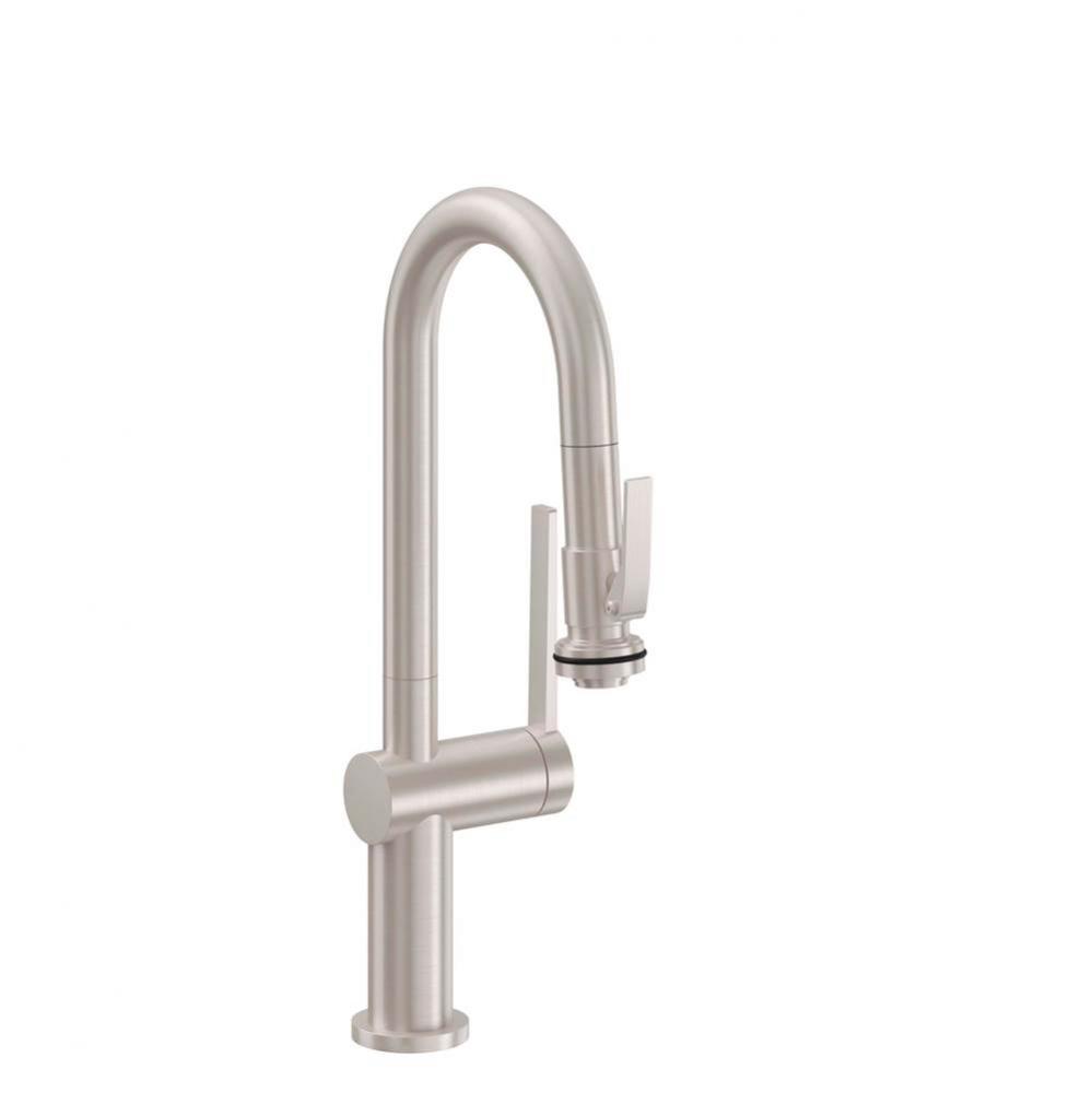 Pull-Down Prep/Bar Faucet with Squeeze or Button Sprayer