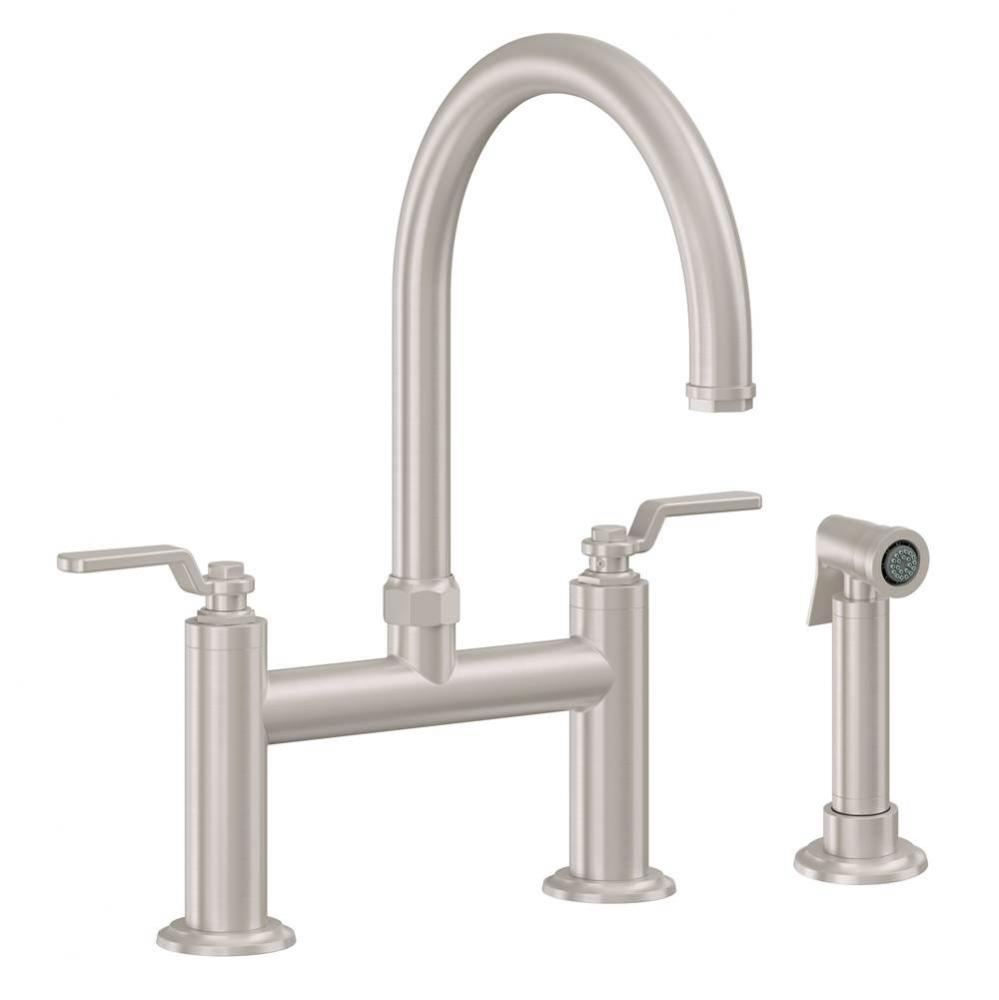 Bridge Kitchen Faucet with Sidespray - Arc Spout
