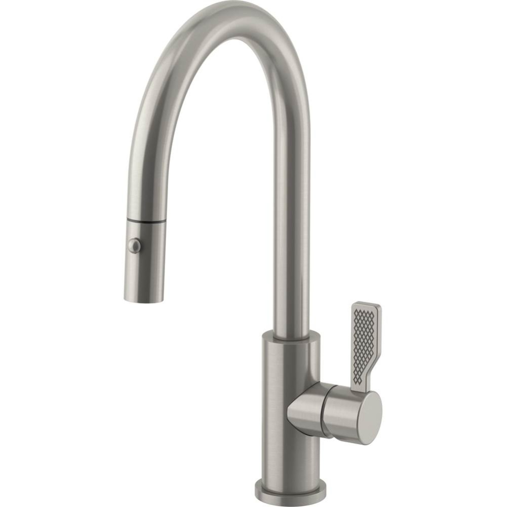 Pull-Down Kitchen Faucet with Button Sprayer - Low Spout