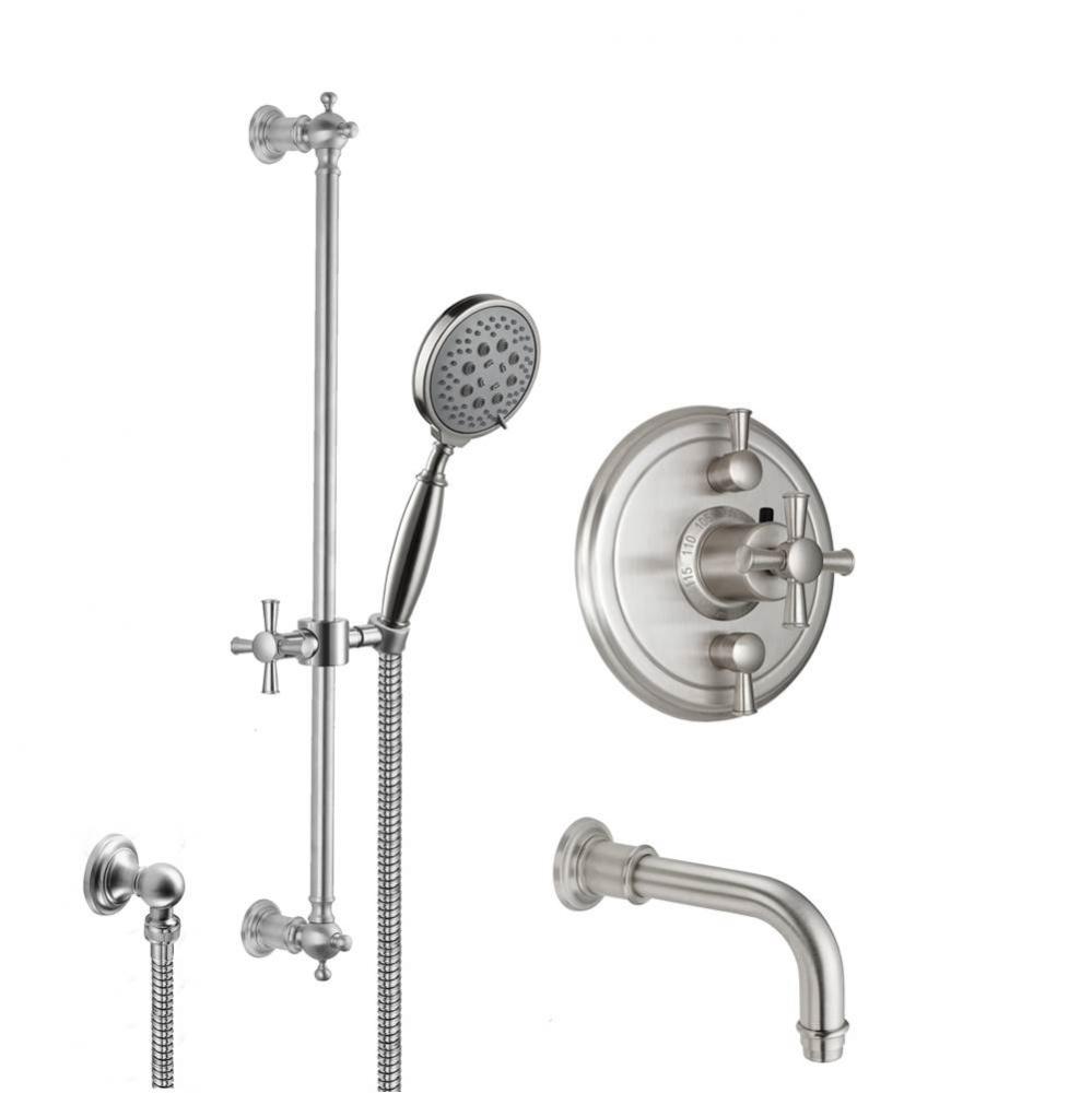 Miramar Styletherm 1/2'' Thermostatic Shower System with Handshower Slide Bar and Tub Sp