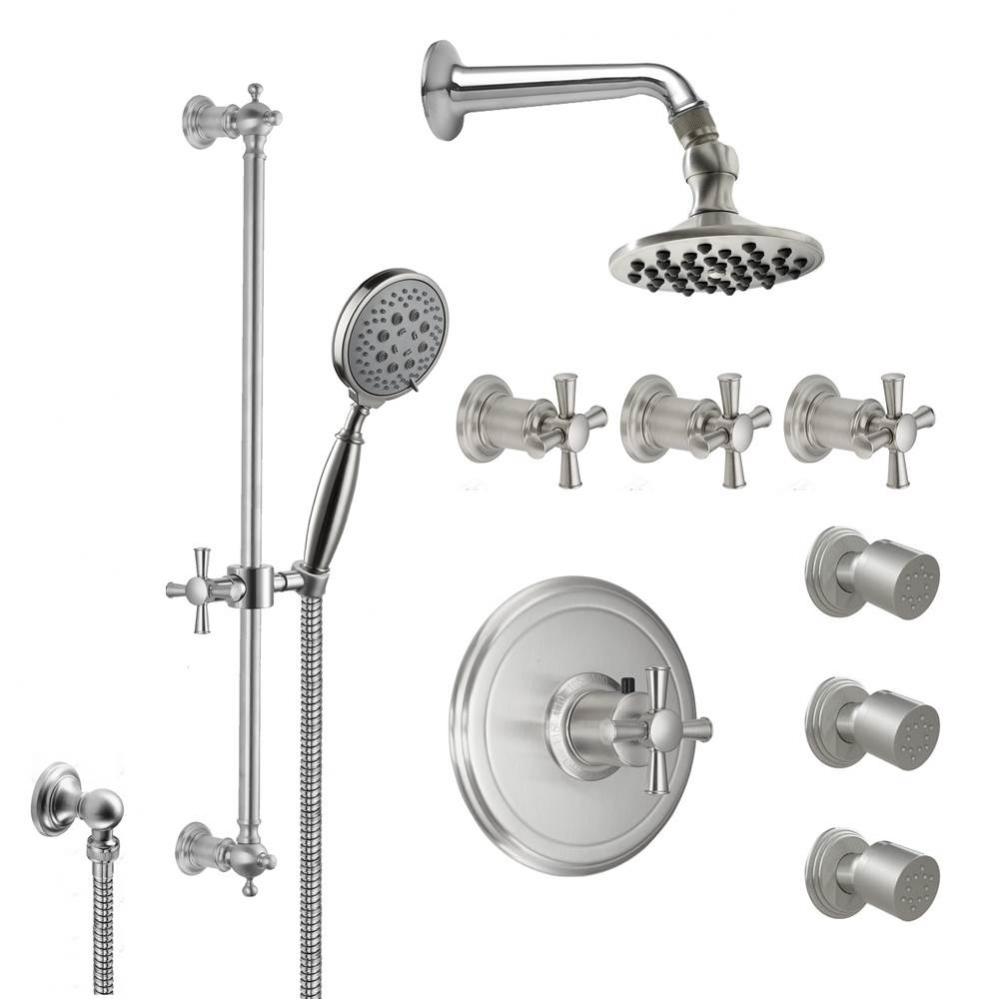 Miramar Styletherm 1/2'' Thermostatic Shower System with Body Spray, Handshower on Slide