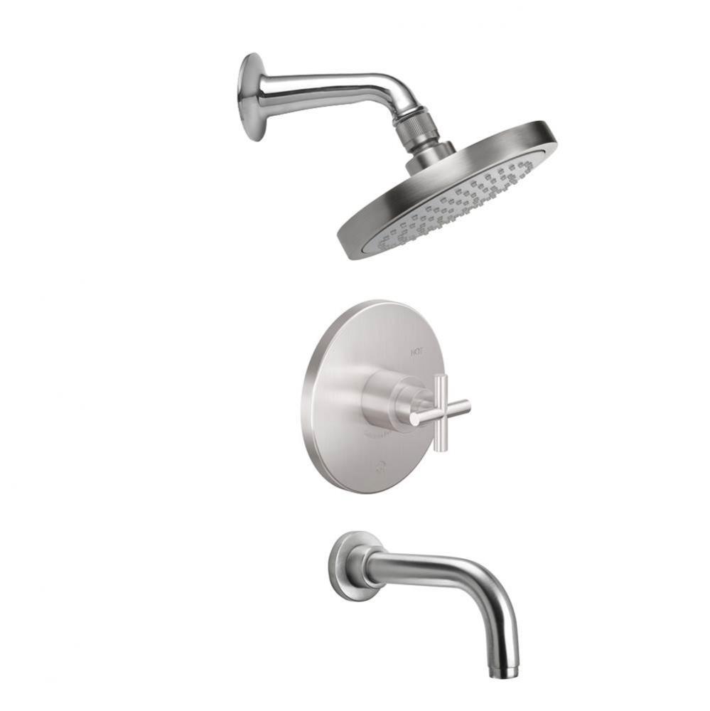 Tiburon Pressure Balance Shower System with Single Showerhead and Tub Spout