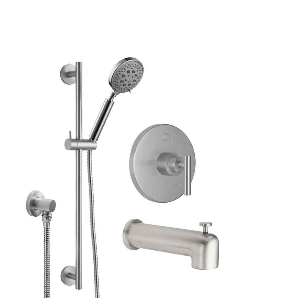 Tiburon Pressure Balance Shower System with Hand Shower on Slide Bar and Tub Spout