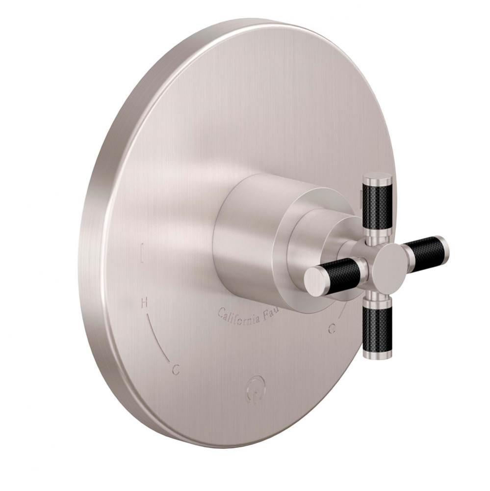 Dual Pressure Balance Trim Only - Fiber Cross Handle