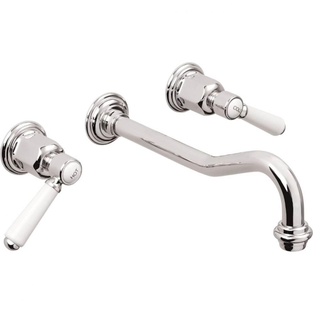 Two Handle Lavatory Wall Faucet Trim Only