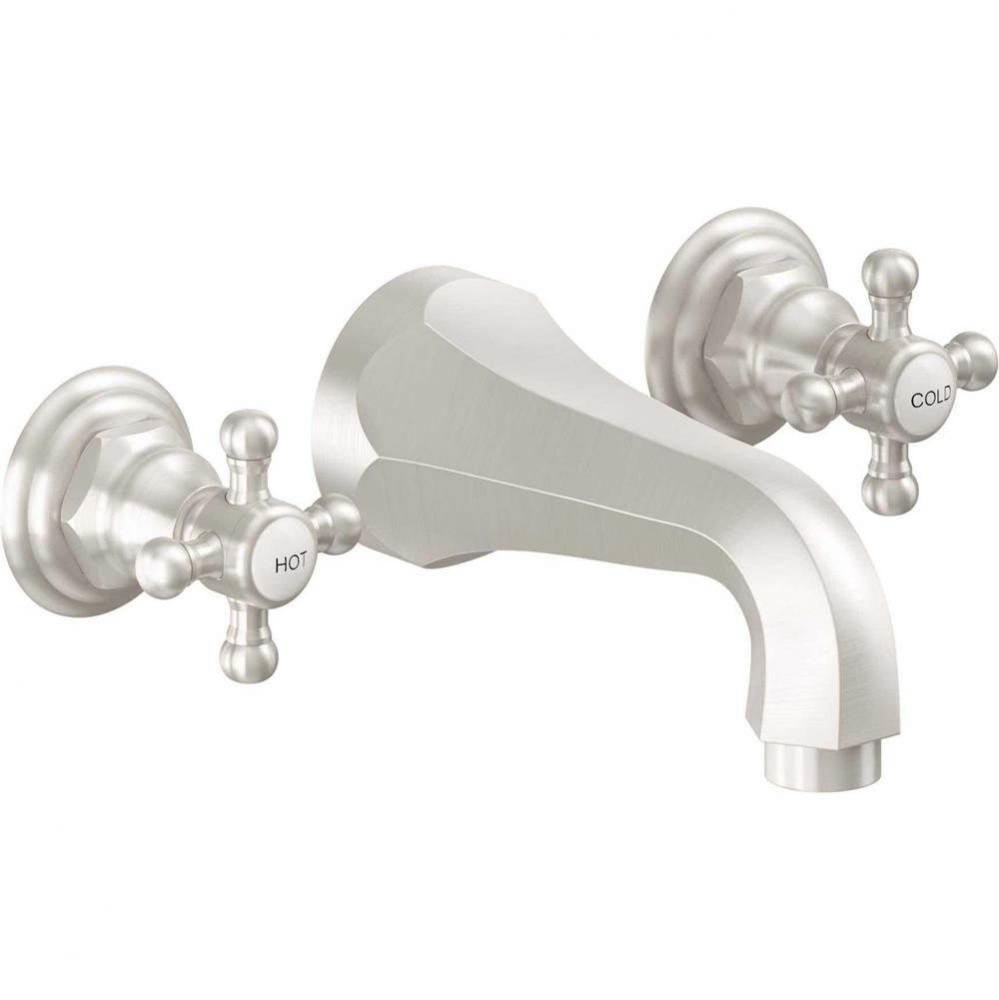 Two Handle Lavatory Wall Faucet Trim Only