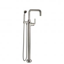 California Faucets 0911-30XF.20-RBZ - Industrial Single Hole Floor Mount Tub Filler - Low Quad Spout