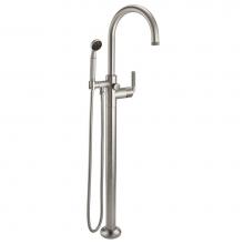 California Faucets 1011-30XK.20-RBZ - Industrial Single Hole Floor Mount Tub Filler - Arc Spout