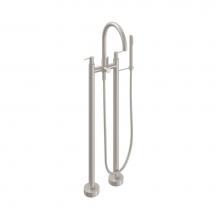 California Faucets 1103-52K.18-RBZ - Contemporary Floor Mount Tub Filler - Knurled Insert