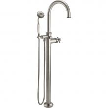California Faucets 1311-H61XD.20-PC - Traditional Single Hole Floor Mount Tub Filler - Arc Spout