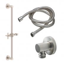 California Faucets 9127-40X-PC - Slide Bar Handshower Kit -Cross Handle with Round Base