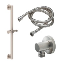 California Faucets 9127-GB30-39H-PC - 30'' Grab Bar Handshower Kit - Hammered Cylinder Handle with Round Base