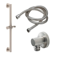 California Faucets 9127-GB30-39K-PC - 30'' Grab Bar Handshower Kit - Knurled Cylinder Handle with Round Base