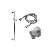 California Faucets 9128C-PC - Slide Bar Handshower Kit  - Cylinder Handle With Round Base