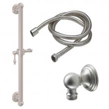 California Faucets 9129-GB24-61-PC - 24'' Grab Bar Handshower Kit - Lever Handle with Line Base