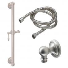 California Faucets 9129-GB30-64-PC - 30'' Grab Bar Handshower Kit - Lever Handle with Concave Base