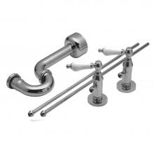 California Faucets 9832-74-MWHT - Deluxe Angle Stop Kit for Pedestals