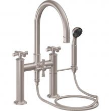 California Faucets C108XS-ETD.18-PC - Deck Mount Tub Filler with Handshower