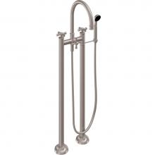 California Faucets C108XS-ETF.18-PC - Floor Mount Tub Filler with Handshower