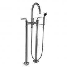 California Faucets 1003-30K.18-MOB - Industrial Floor Mount Tub Filler