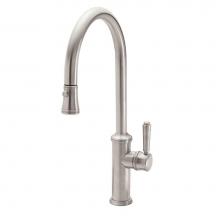 California Faucets K10-100-61-MOB - Pull-Down Kitchen Faucet with Squeeze or Button Sprayer  - High Arc Spout