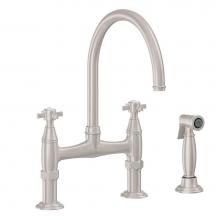 California Faucets K10-120S-34-PC - Bridge Kitchen Faucet with Sidespray