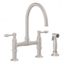 California Faucets K10-120S-61-PC - Bridge Kitchen Faucet with Sidespray