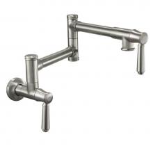 California Faucets K10-200-55-MWHT - Pot Filler - Dual Handle Wall Mount - Traditional