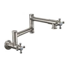 California Faucets K10-201-60-RBZ - Pot Filler - Dual Handle Wall Mount - Traditional