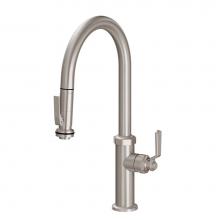 California Faucets K81-100SQ-BL-MOB - Pull-Down Kitchen Faucet with Squeeze Handle Sprayer  - High Spout