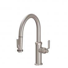 California Faucets K81-102SQ-BL-MOB - Pull-Down Kitchen Faucet - Low Arc Spoutwith Ball Lever Handle