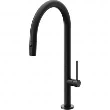 California Faucets K50-100-ST-MWHT - Pull-Down Kitchen Faucet with Button Sprayer  - High Arc Spout