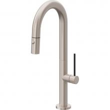California Faucets K50-101-BST-MWHT - Pull-Down Prep/Bar Faucet with Button Sprayer