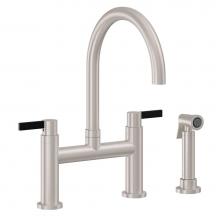 California Faucets K51-120S-E3B-PC - Bridge Kitchen Faucet with Sidespray - Arc Spout