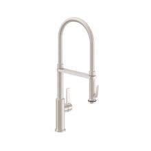 California Faucets K51-150SQ-BST-MOB - Culinary Pull-Out Kitchen Faucet with Squeeze or Button Sprayer