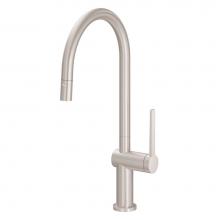 California Faucets K55-100-TG-MOB - Pull-Down Kitchen Faucet with Squeeze or Button Sprayer - High Arc Spout