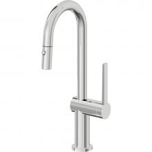 California Faucets K55-101-TG-PC - Pull-Down Prep/Bar Faucet with Button Sprayer