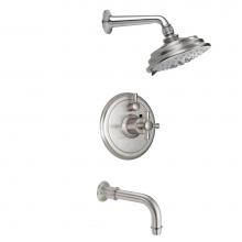 California Faucets KT04-48X.18-PC - Miramar Styletherm 1/2'' Thermostatic Shower System with Showerhead and  Tub Spout