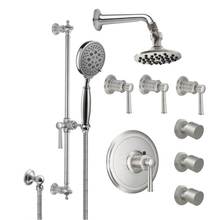 California Faucets KT08-48.18-RBZ - Miramar Styletherm 3/4'' Thermostatic Shower System with Body Spray, Hand Shower on Slid