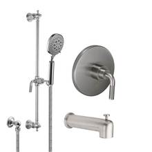 California Faucets KT11-30K.20-PC - Descanso Pressure Balance Shower System with Hand Shower on Slide Bar and Tub Spout