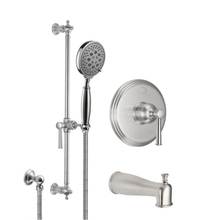 California Faucets KT11-48.18-PC - Miramar Pressure Balance Shower System with Hand Shower on Slide Bar and Tub Spout