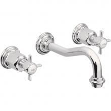 California Faucets TO-V3402-7-MWHT - Two Handle Lavatory Wall Faucet Trim Only