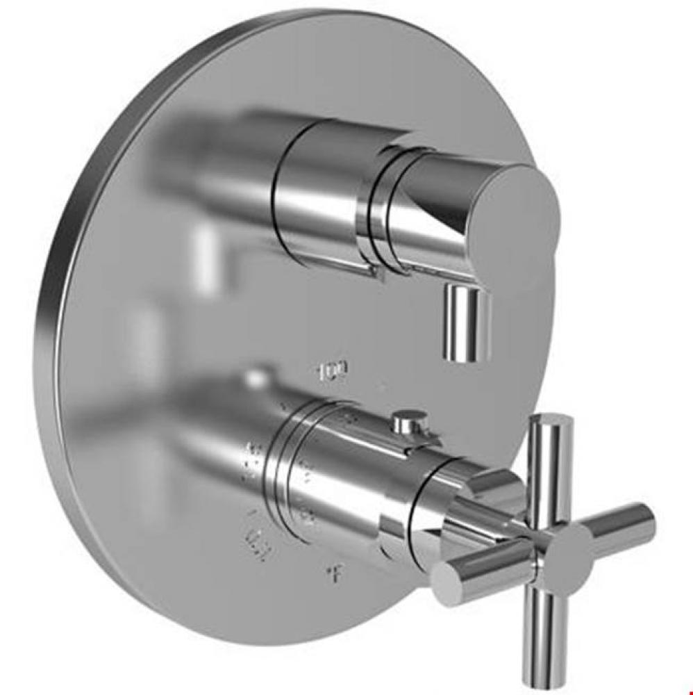 East Linear 1/2'' Round Thermostatic Trim Plate with Handle