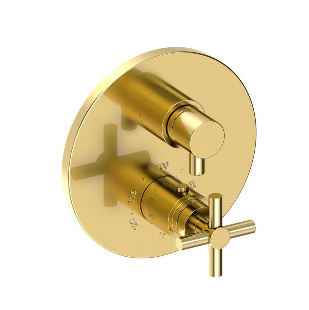 East Linear 1/2'' Round Thermostatic Trim Plate with Handle