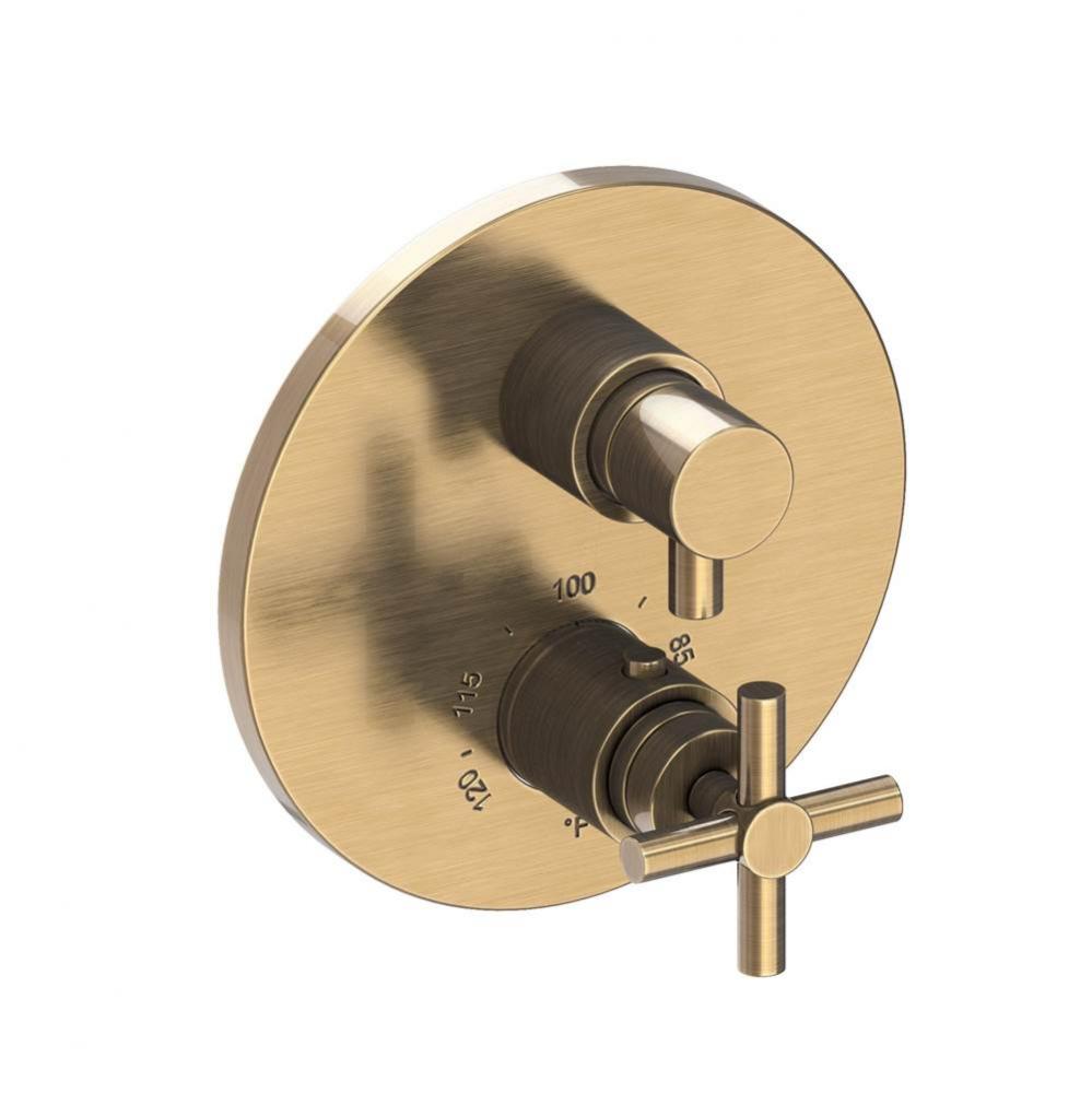 East Linear 1/2'' Round Thermostatic Trim Plate with Handle