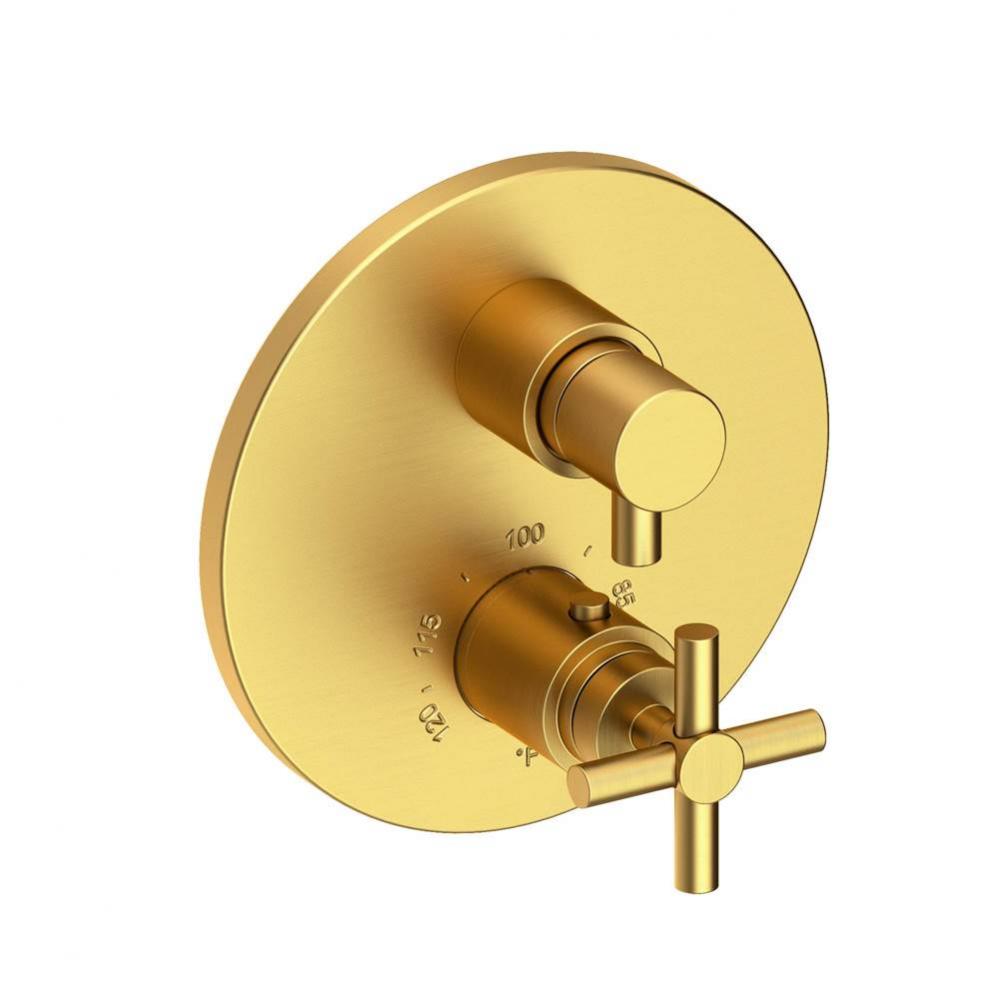 East Linear 1/2'' Round Thermostatic Trim Plate with Handle