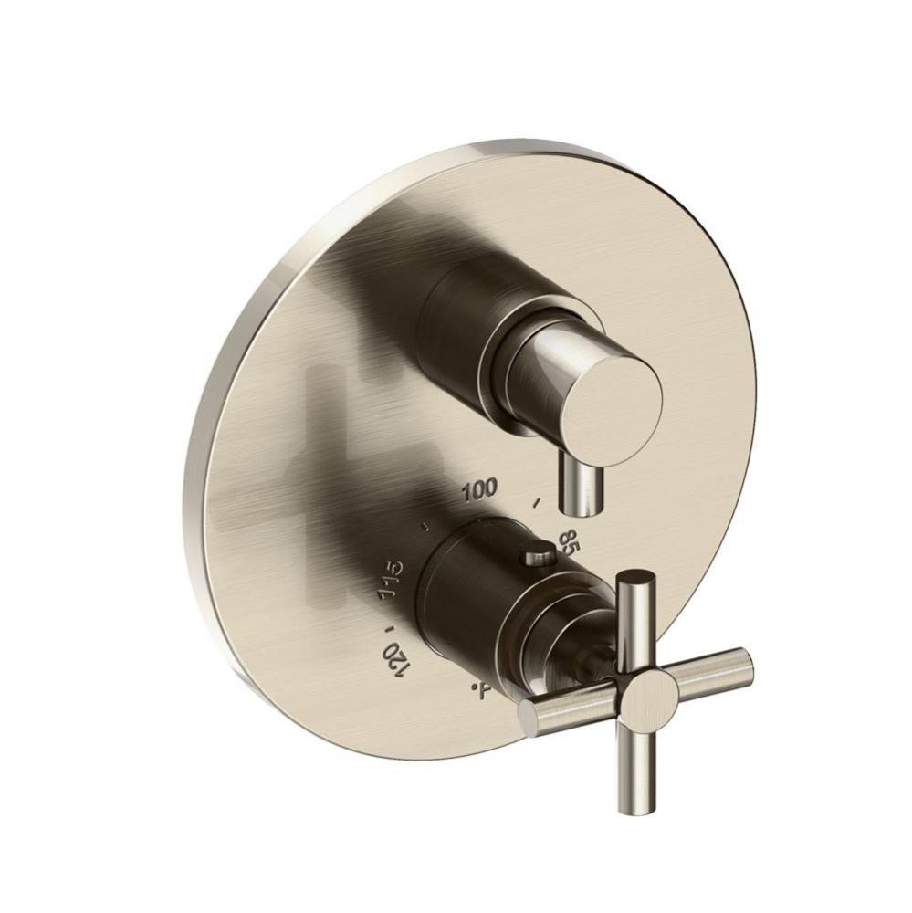 East Linear 1/2'' Round Thermostatic Trim Plate with Handle